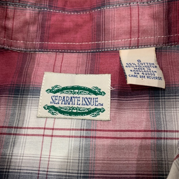 VINTAGE NWOT SEPARATE ISSUE Plaid Blouse - Picture 3 of 7